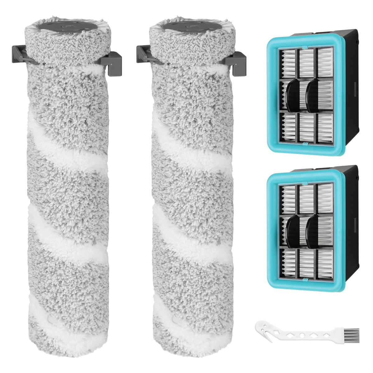 MAKKULN 4111A brush roller close-up with microfiber bristles for multi-surface cleaning.