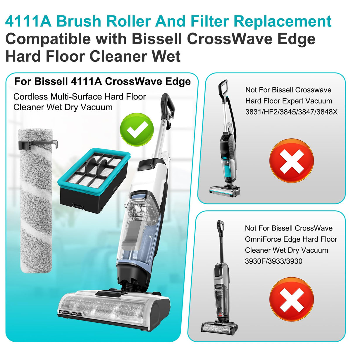 MAKKULN 4111A brush roller soft-touch finish glides over floors.