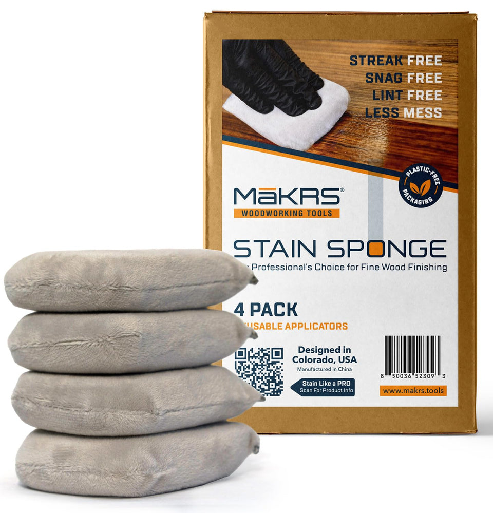 MaKRS stain sponge close-up showing double-thick foam for even application