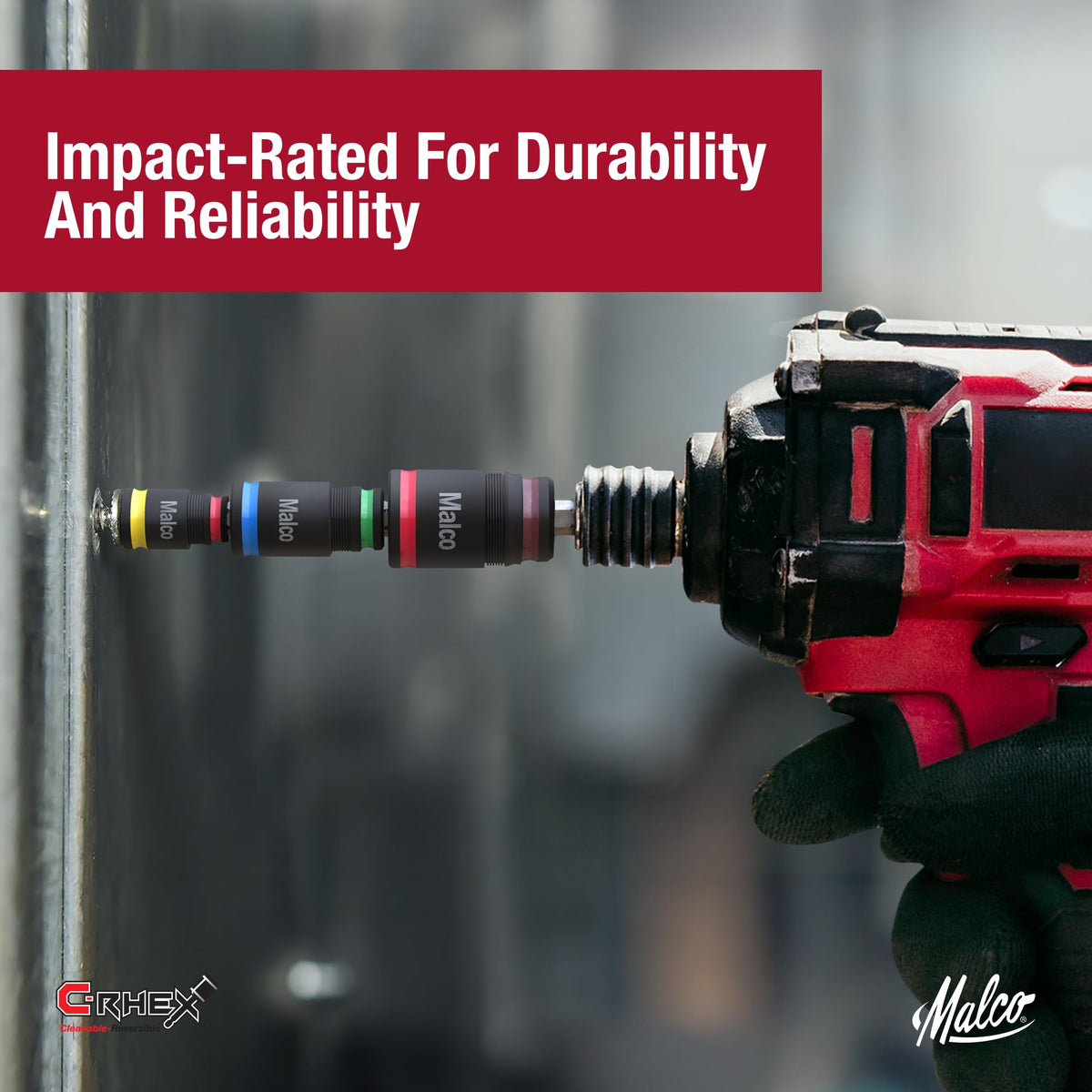 Malco 7-in-1 C-RHEX integrated #2 Phillips driver head in use.
