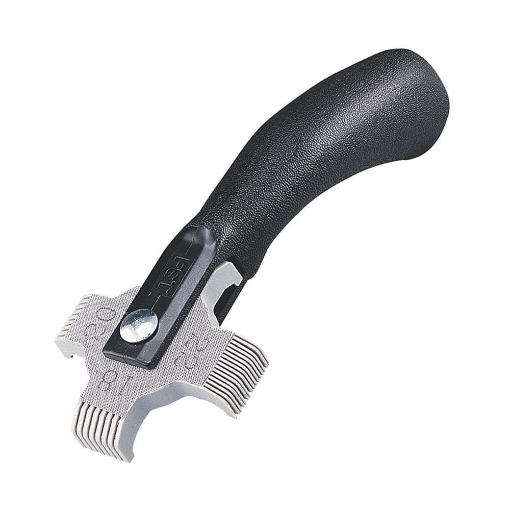 Malco FST2 fin straightening tool top view showing precise alignment for 16-22 FPI