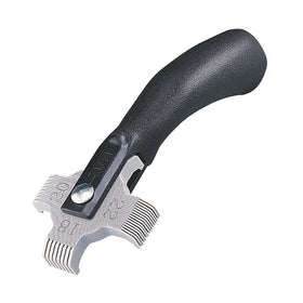 Malco FST2 fin straightening tool top view showing precise alignment for 16-22 FPI