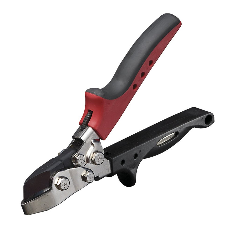 Malco N2R hand notcher showing deep 1-inch V-notch for precise, faster ductwork notching