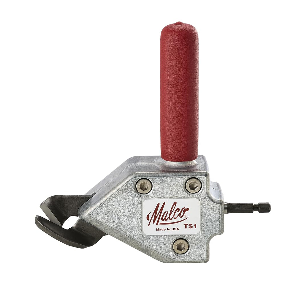 Malco TS1 TurboShear inserted in a drill for fast metal cutting.