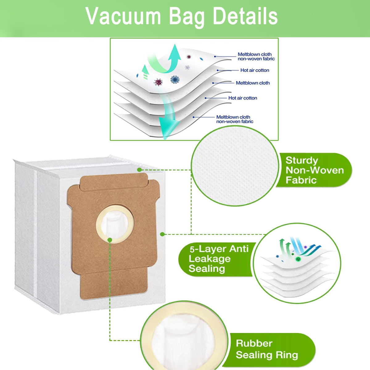 MalhSlix Q0520 disposable auto-empty bags simplify dust disposal between runs.