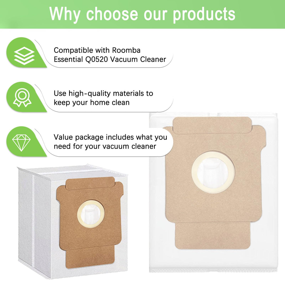 MalhSlix Q0520 easy dirt transfer from bag to bin after disposal.