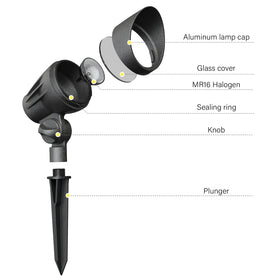 Malibu C 50W Floodlight black matte finish blends with exterior décor