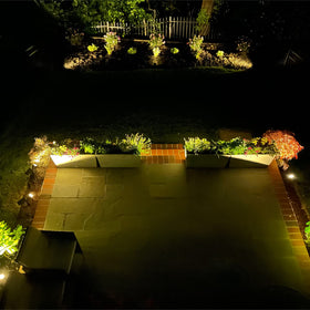 Malibu C 50W Floodlight garden ambience enhancing trees, ponds, and pathways