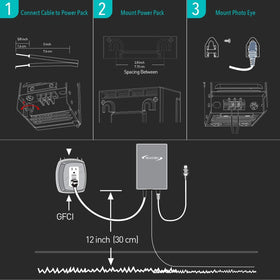 Malibu C low voltage setup illustrating 12V output to landscape lights