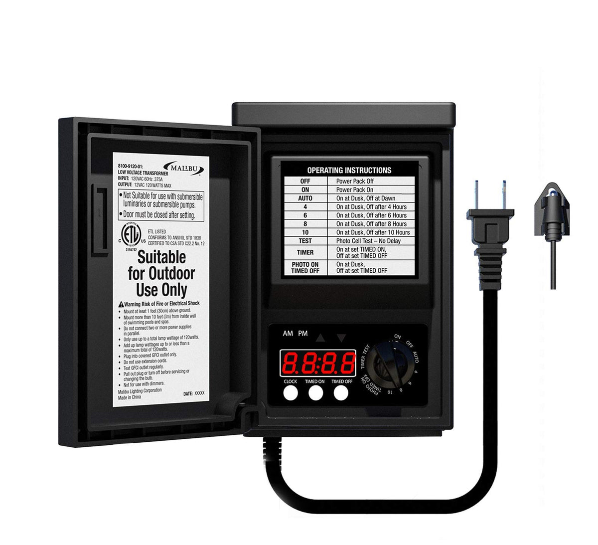 Malibu C power-pack-sensor enables dusk-to-dawn control for effortless outdoor lighting.