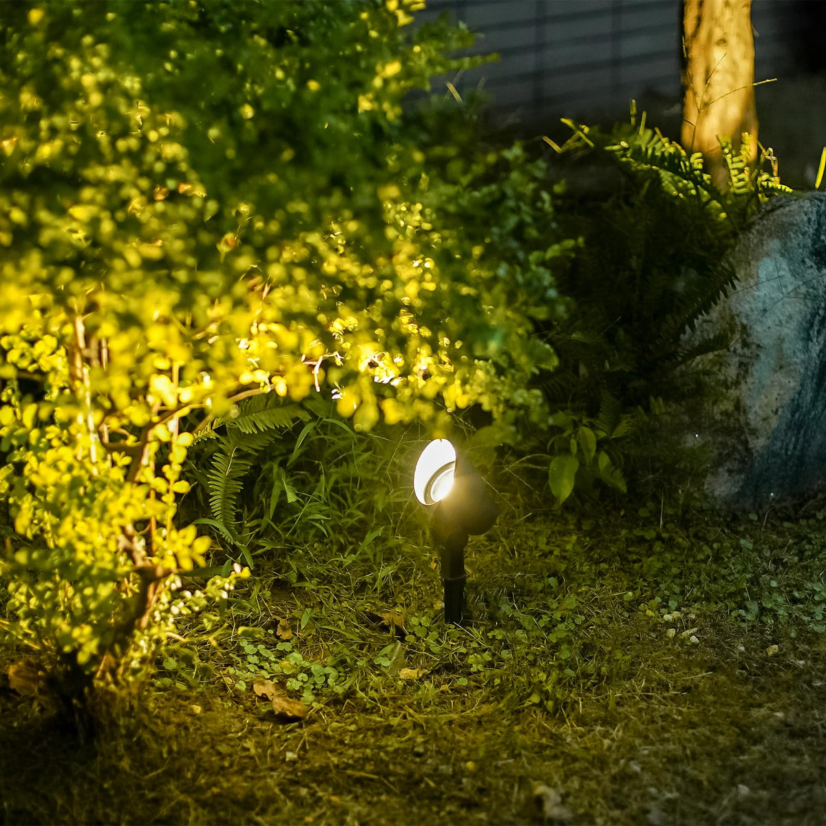 Malibu Low Voltage Floodlight on a driveway, highlighting pathways safely.