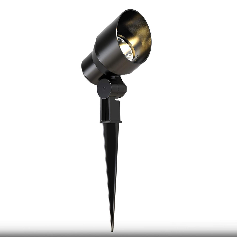 Malibu Low Voltage Floodlight front view with durable die-cast aluminum housing.