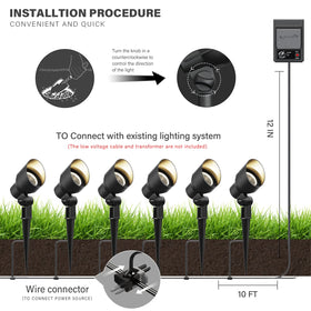 Malibu Low Voltage Floodlight patio accents create focal points with even brightness.