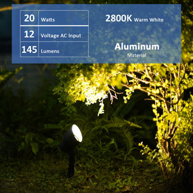 Malibu low voltage spotlight side view shows discreet, durable outdoor lighting for walkways