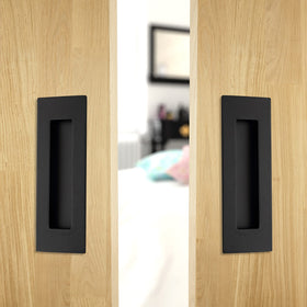 Malimali flush-mount recessed pull installed on closet door for clean lines.