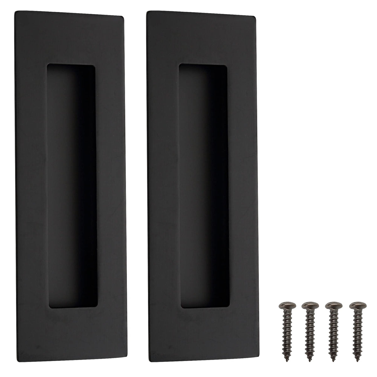Malimali 6-inch recessed finger pull for pocket doors in matte black with a sleek grip.