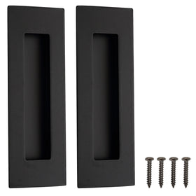Malimali 6-inch recessed finger pull for pocket doors in matte black with a sleek grip.