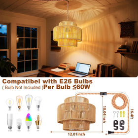 Maliralt plug-in cord pendant shows adjustable hanging height for flexible placement.