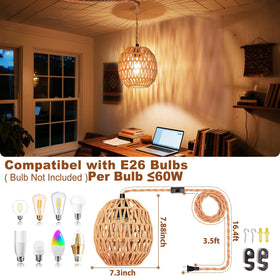 Maliralt plug-in cord hanging lamp with long reach for flexible placement