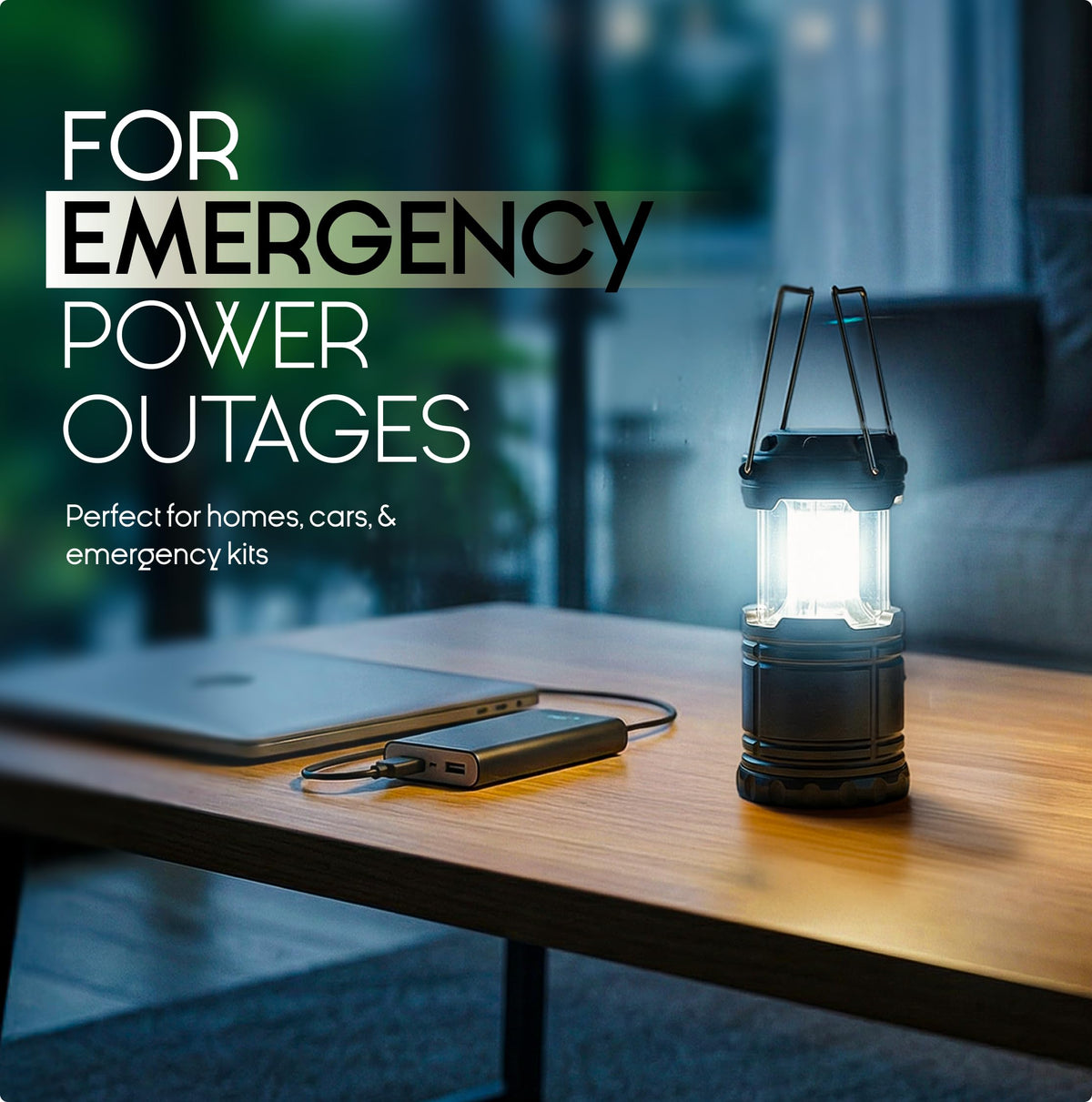 MalloMe LED lantern runs on 3 AA batteries for flexible outdoor power