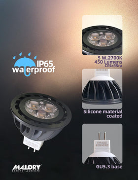 MALORY long-life up to 50,000 hours for low-maintenance lighting.