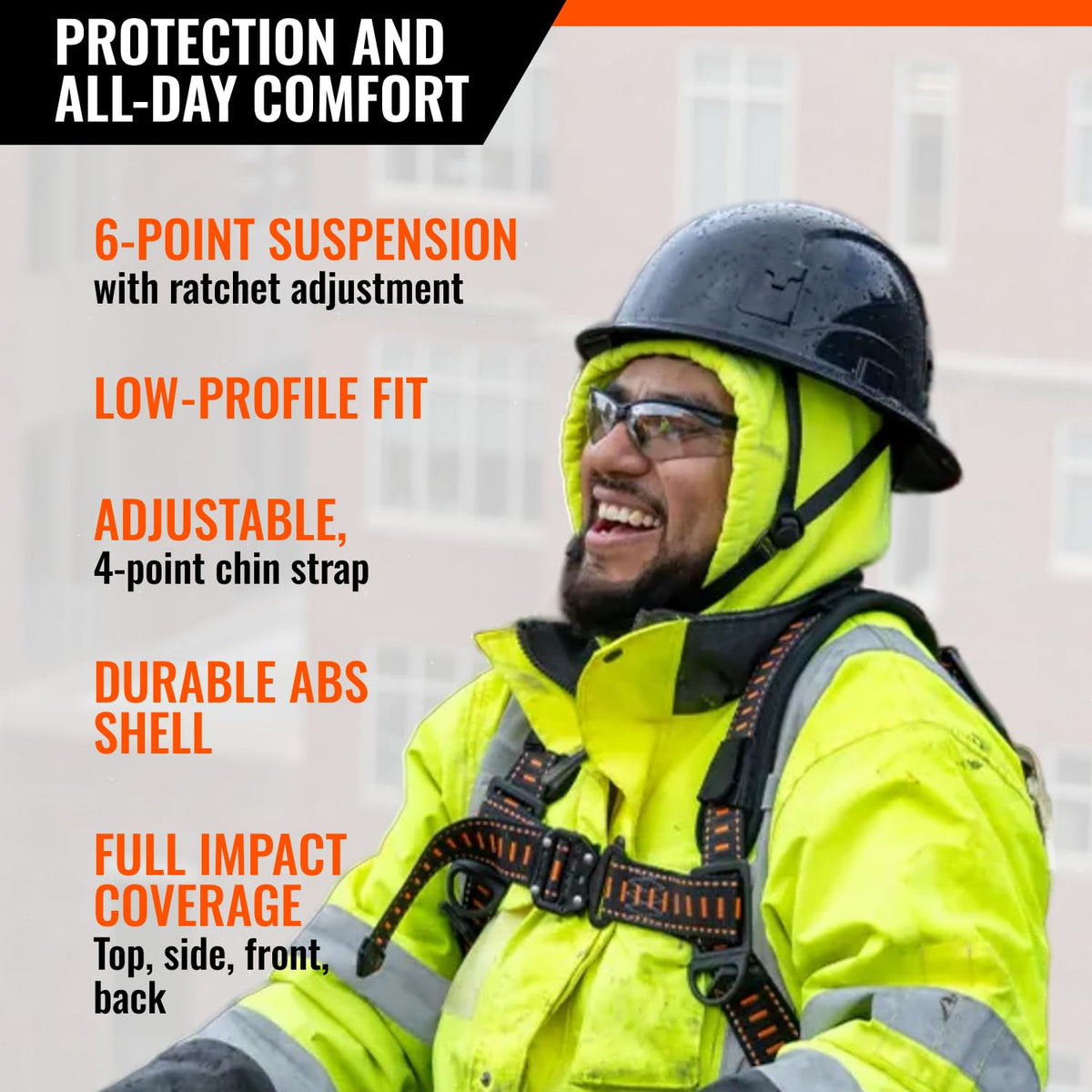 Malta Dynamics APEX helmet full brim design shields sun and debris.