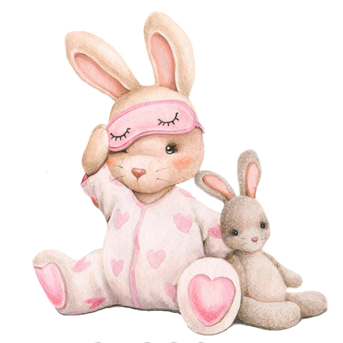 Mamarons pink bunny decal removable easy to reposition.