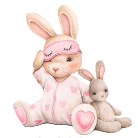 Mamarons pink bunny decal removable easy to reposition.