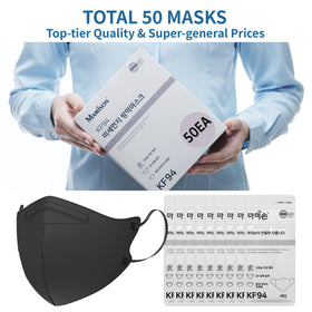 MAMISON KF94 black mask with sleek design for versatile style.