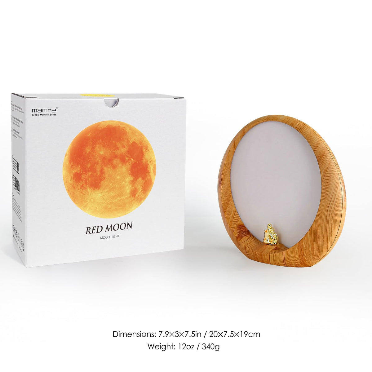 Mamre Moon Lamp touch control adjusts brightness with ease.