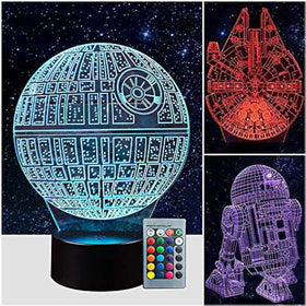 Manco 3D Night Light Death Star plate with 16-color glow for versatile ambiance