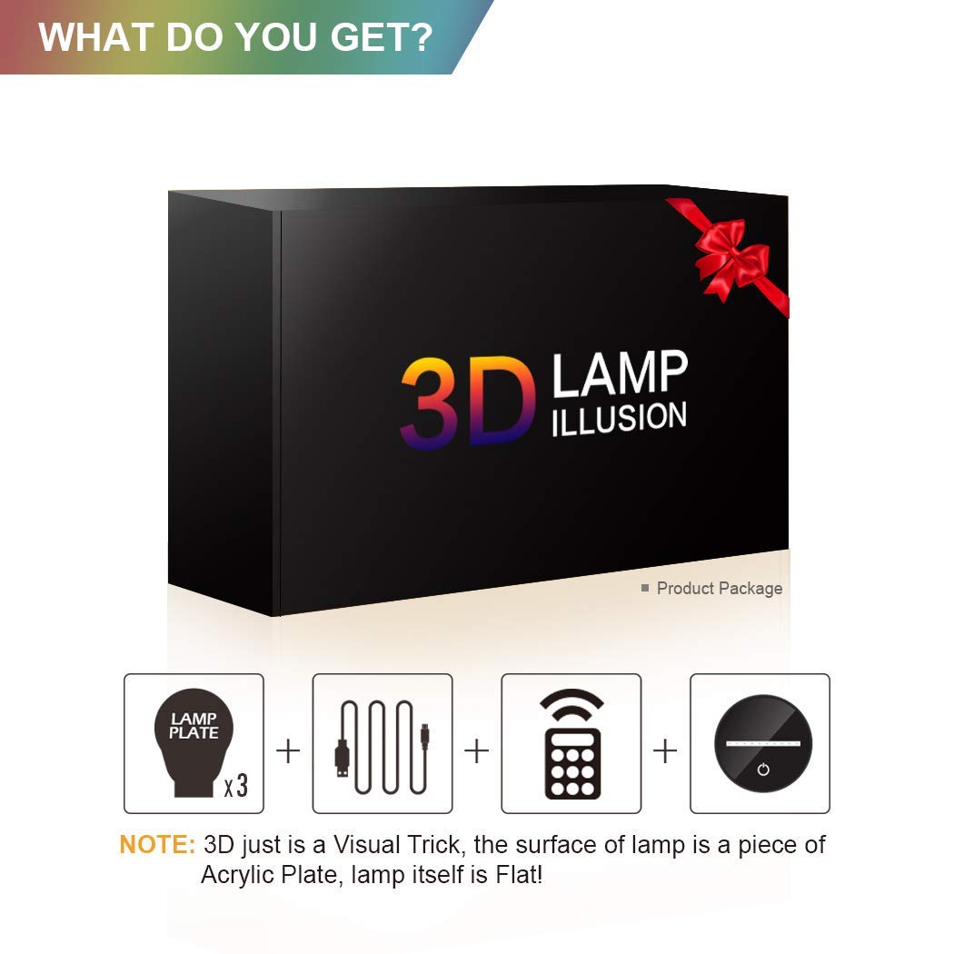 Manco 3D Night Light remove protective film to reveal sharp 3D effect