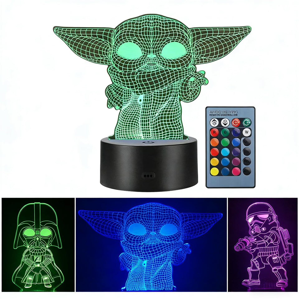 Manco Baby Yoda 3D illusion plate glows softly for a cozy night light.
