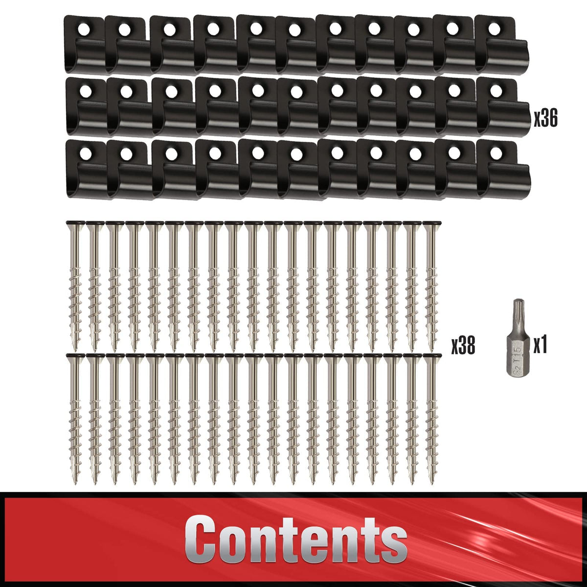 Stainless screws included with ManCoda Start Clips resist corrosion.
