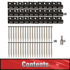 Stainless screws included with ManCoda Start Clips resist corrosion.