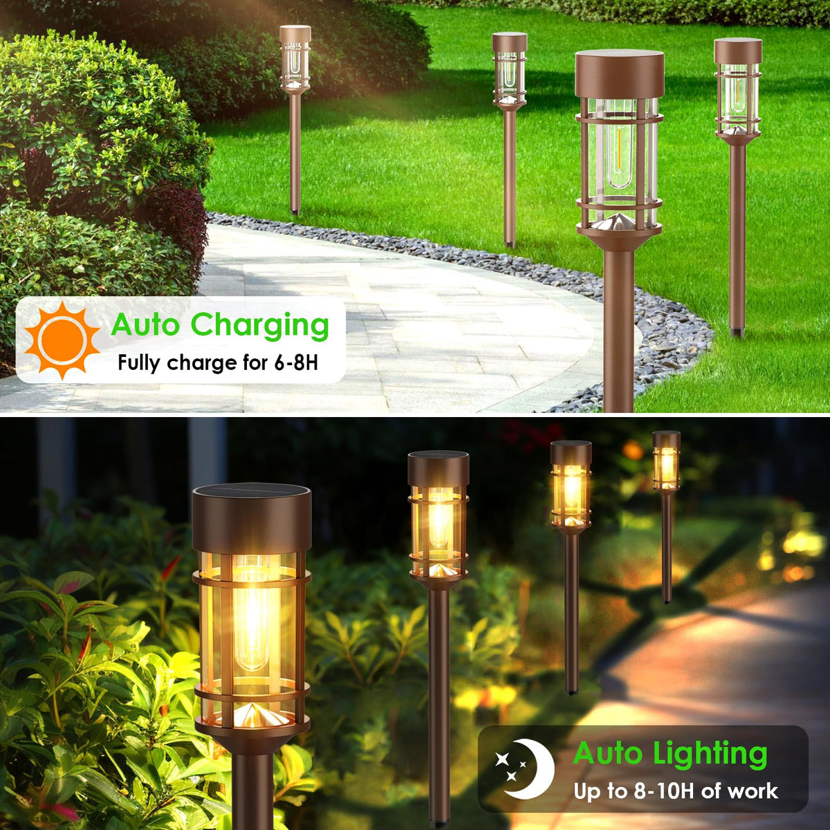 Mancra dusk-to-dawn sensors switch automatically for hassle-free evenings.