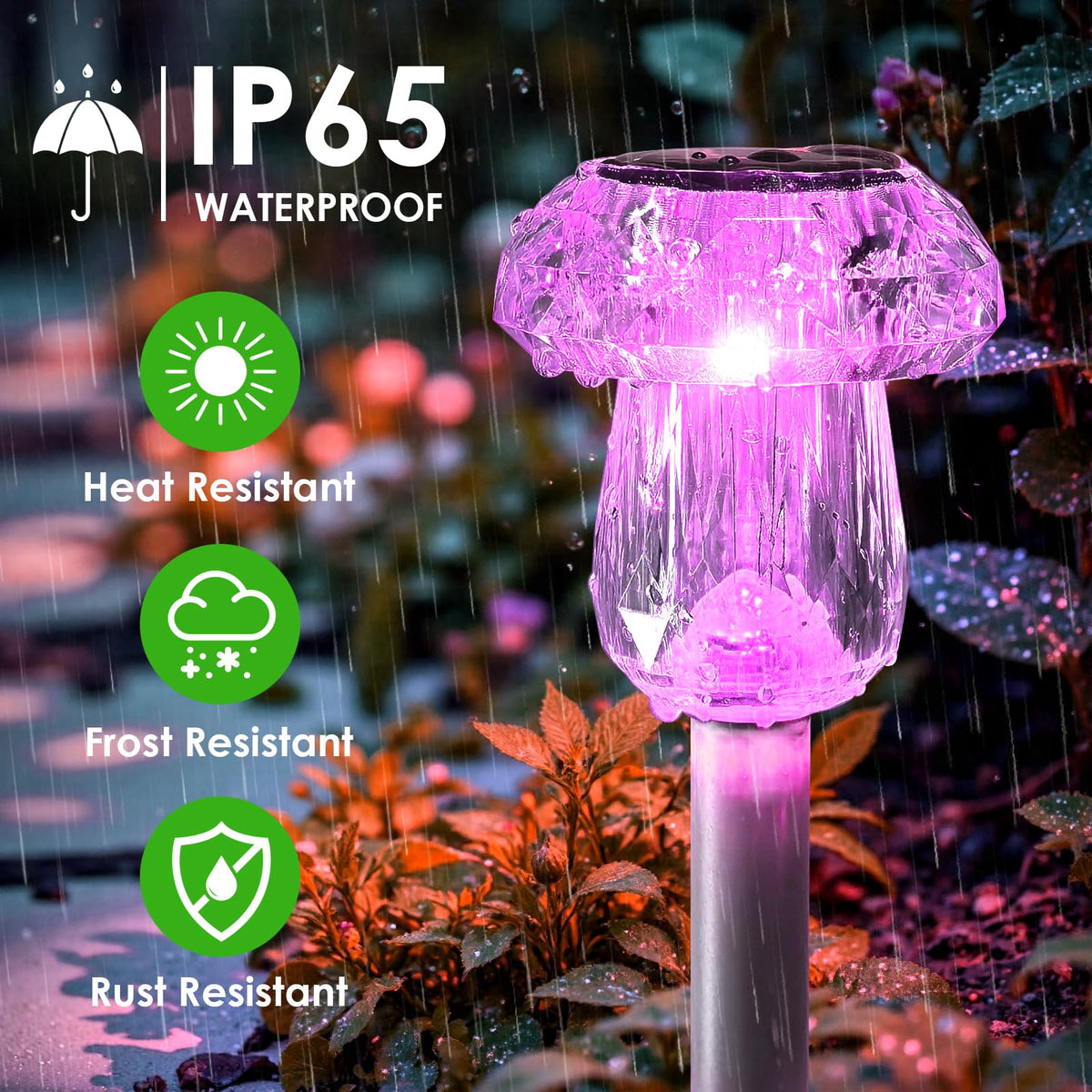 Mancra IP65 waterproof design withstands rain and snow for year-round use.
