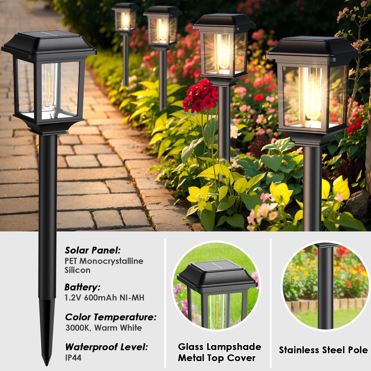 Mancra metal-glass lighting IP44 withstands outdoor weather.