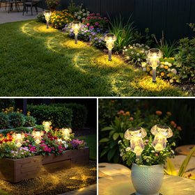 Mancra outdoor landscape light emits a warm white glow for inviting gardens