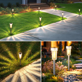 Mancra solar lights enhance garden decor during evenings and events
