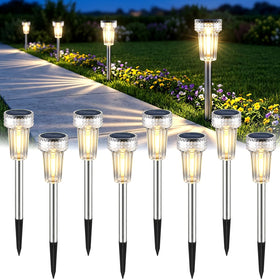Mancra 8-pack solar lights on ground lighting outdoor path