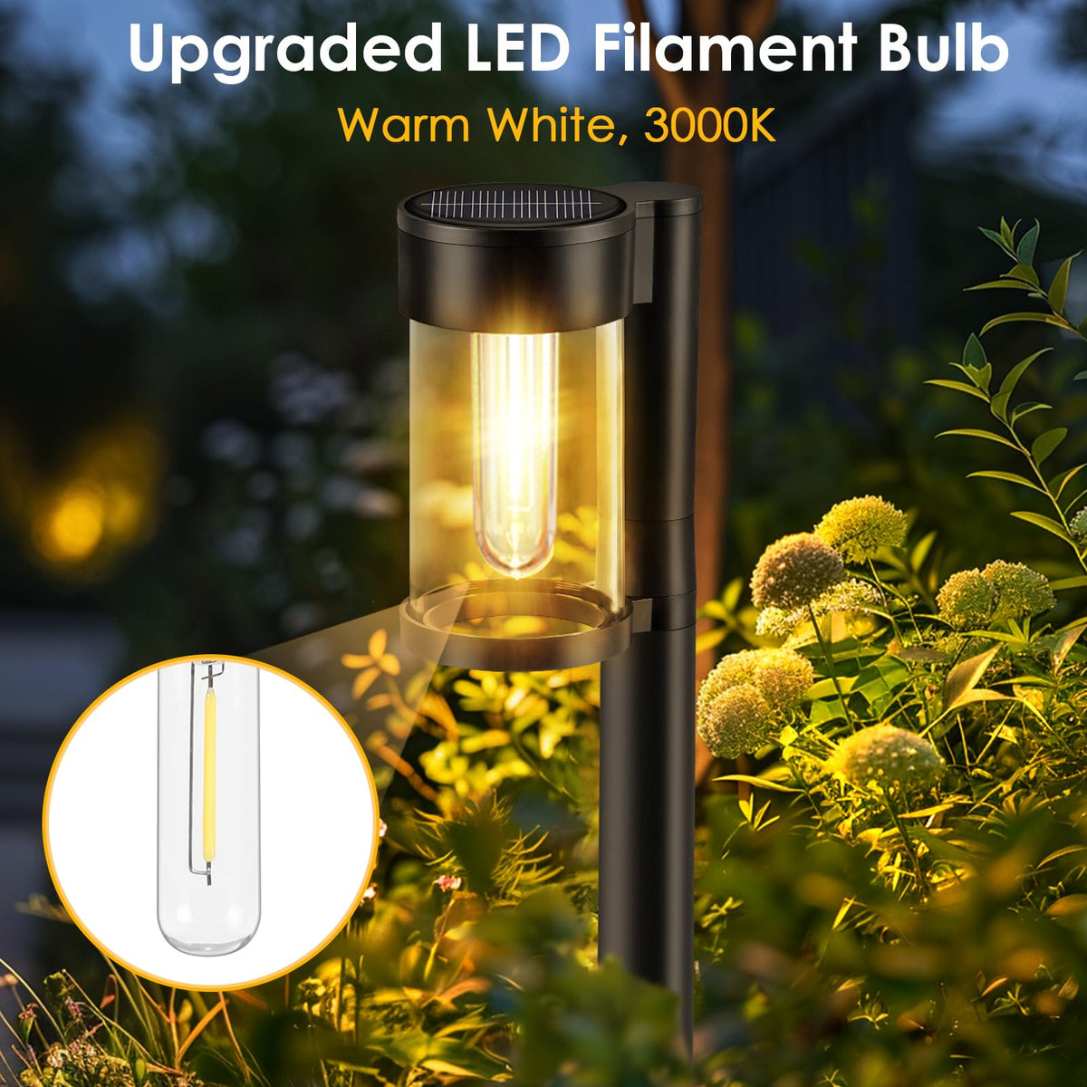 Mancra IP44-rated solar path light designed for all-weather use.