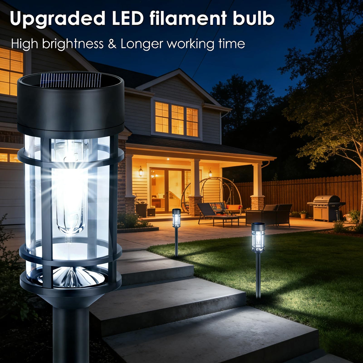 Mancra 8-pack garden lighting enhances curb appeal and holiday ambiance.