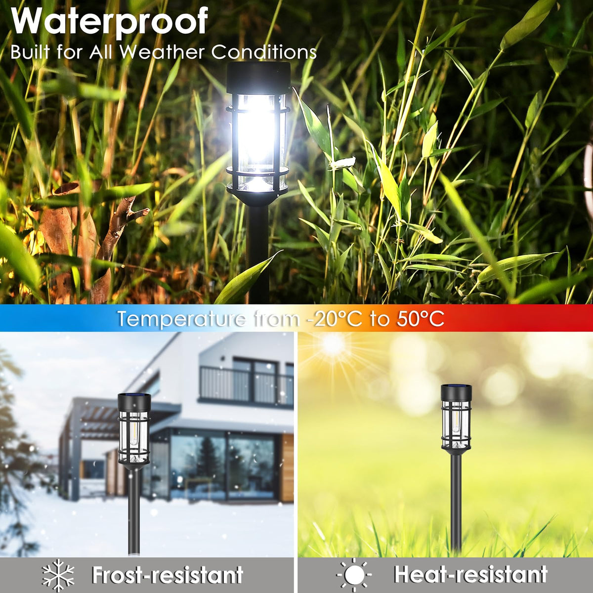 Mancra ground stake installation makes wire-free outdoor lighting simple.
