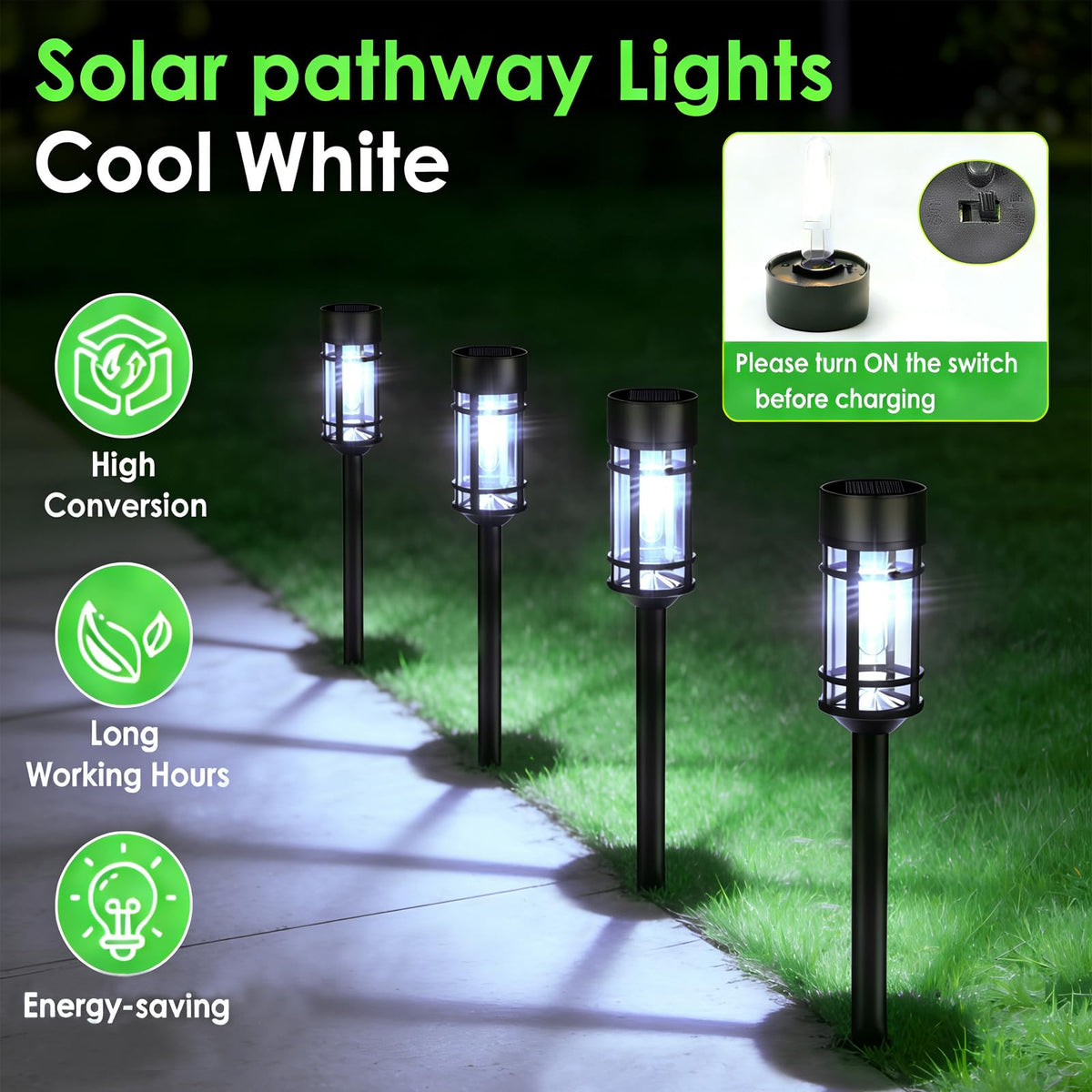 Mancra solar light with stainless steel pole withstands weather for year-round outdoor lighting.