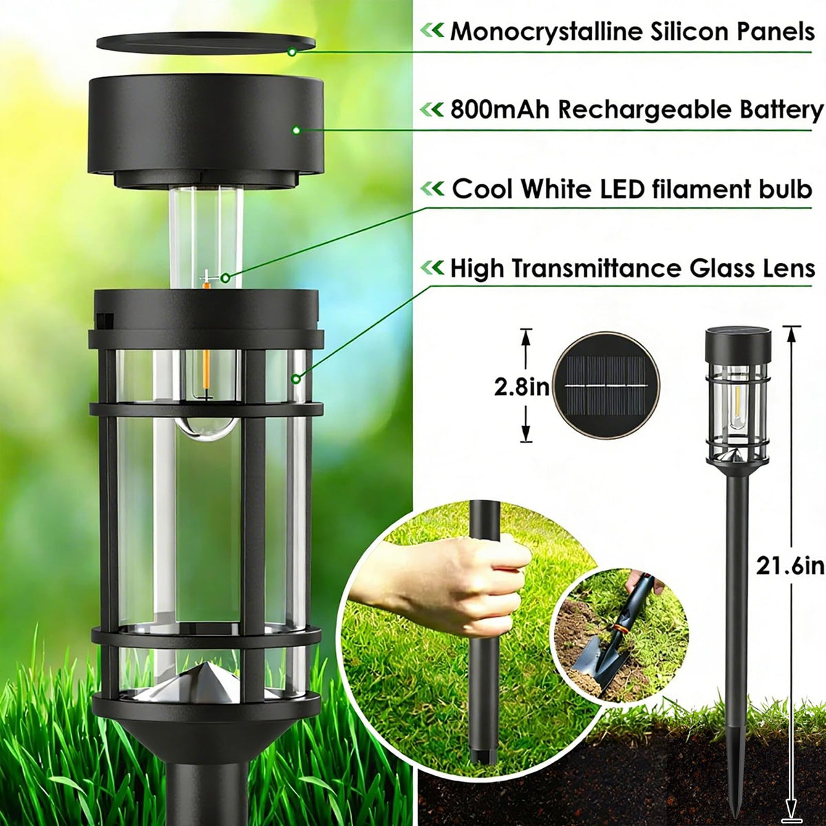 Mancra solar light with waterproof ABS shell stays bright in rain and humidity.