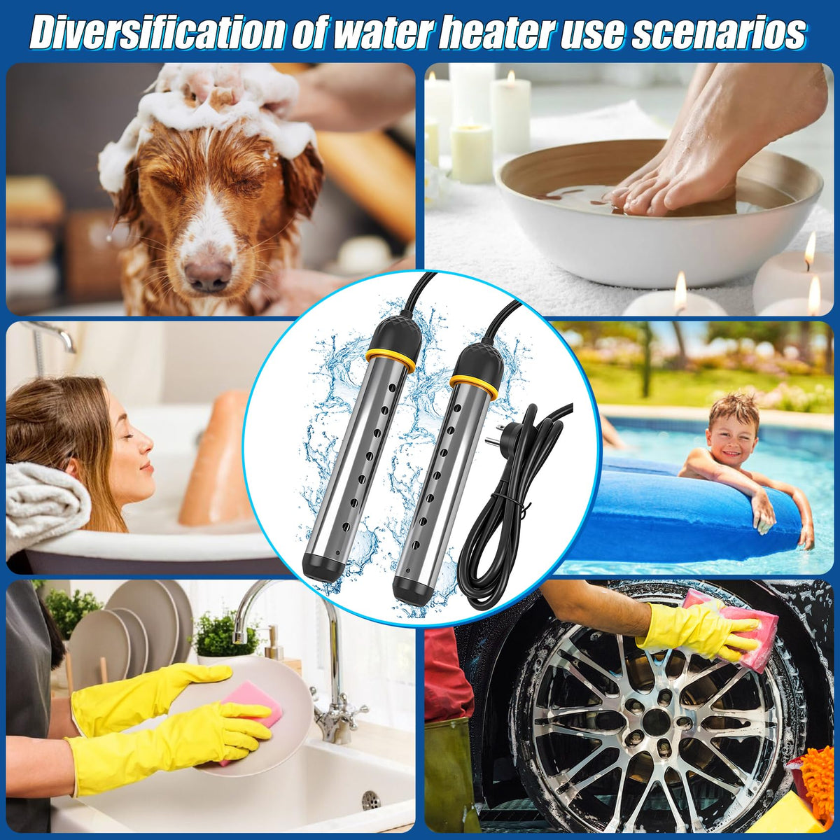Manoai immersion heater kit includes manual for quick setup.