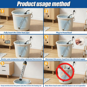 Manoai immersion heater with LCD thermometer for precise control.