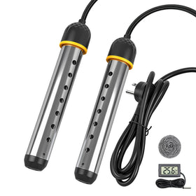 Manoai portable immersion heater with guard for safe bucket heating.
