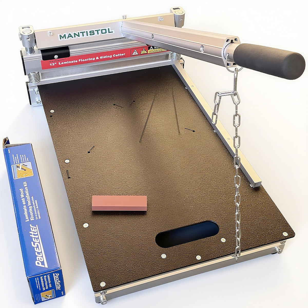 Mantistol 13inch Pro Floor Cutter angle cuts in action for precise layouts